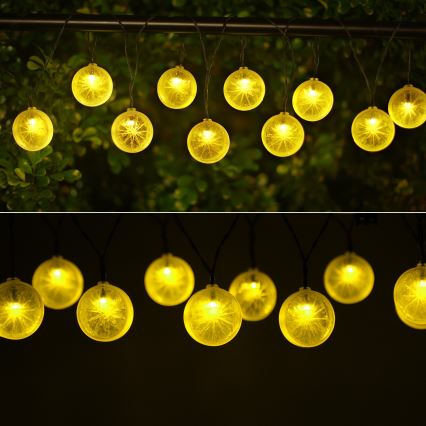 Aigostar - Corrente solar LED 10xLED/3,8m IP44 600 mAh branco quente