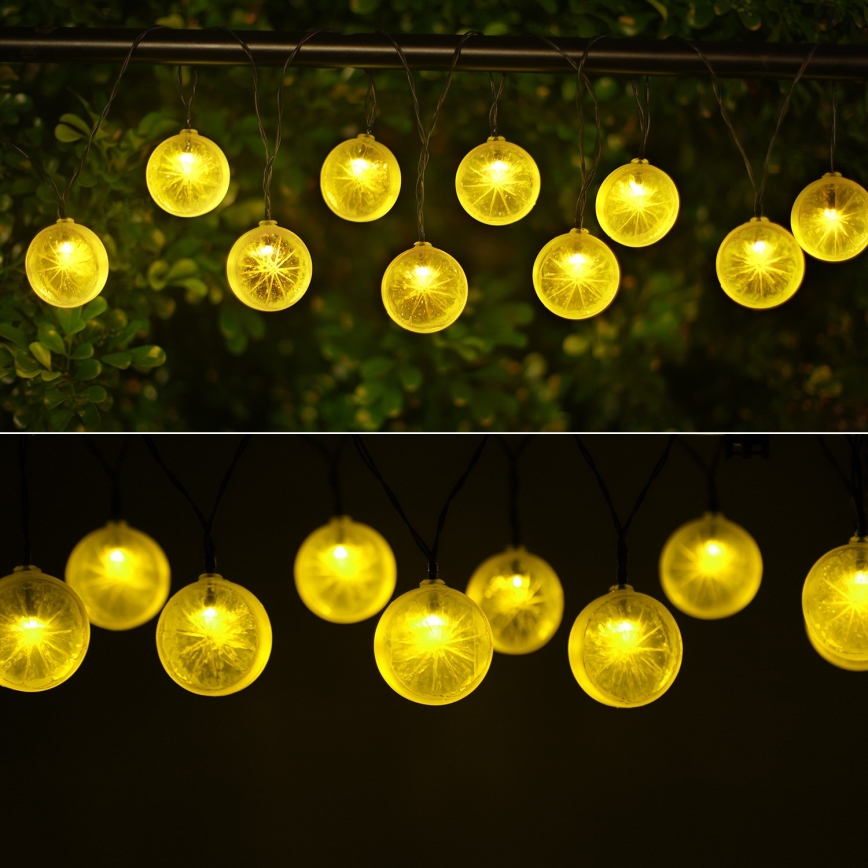 Aigostar - Corrente solar LED 10xLED/3,8m IP44 600 mAh branco quente
