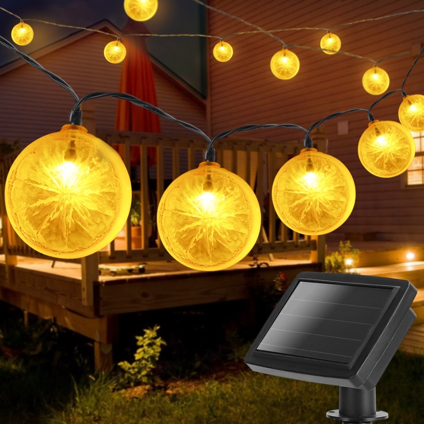 Aigostar - Corrente solar LED 10xLED/3,8m IP44 600 mAh branco quente
