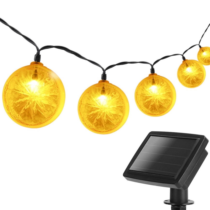 Aigostar - Corrente solar LED 10xLED/3,8m IP44 600 mAh branco quente