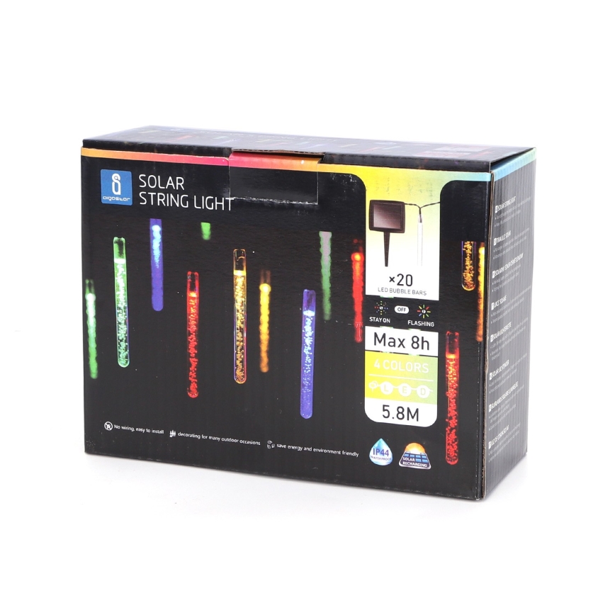 Aigostar - Corrente solar LED 20xLED/5,8m IP44 multicolor