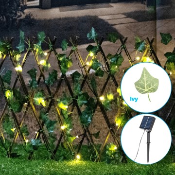 Aigostar - Corrente solar LED 56xLED/2x0,4m IP65 branco quente ivy