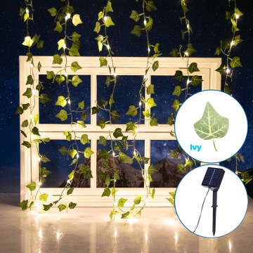 Aigostar - Corrente solar LED 70xLED/4x1m IP65 branco quente ivy