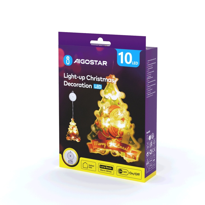 Aigostar - Decoração de Natal LED LED/3xAAA árvore 15cm
