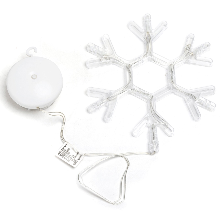 Aigostar - Decoração de Natal LED LED/3xAAA branco quente floco de neve 19cm