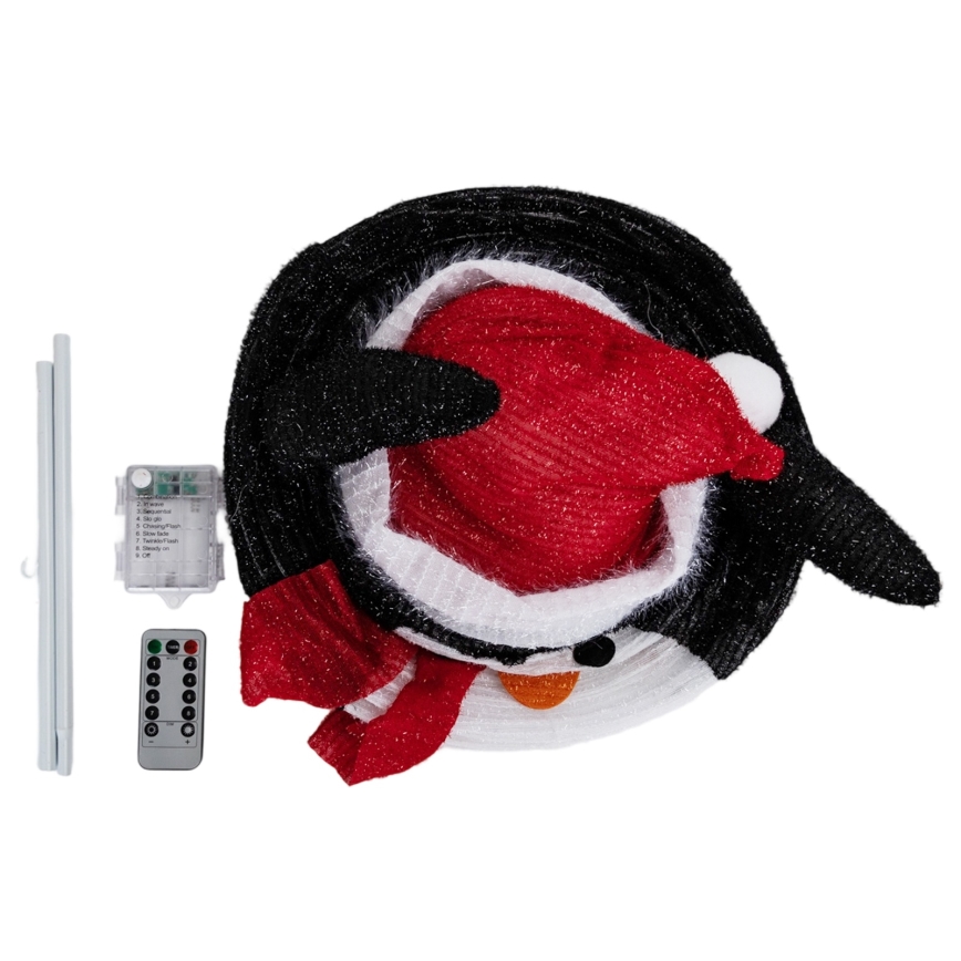 Aigostar - Decoração de Natal LED para exterior 50 LEDs/3xAA IP44 Pinguim