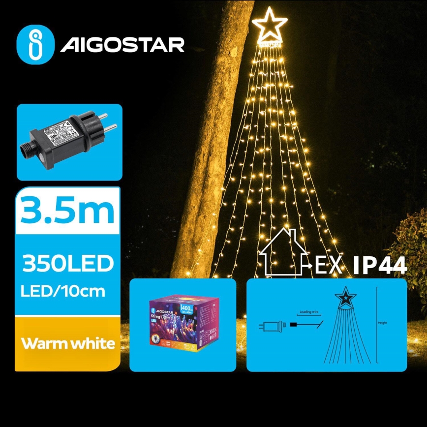 Aigostar - Decoração de Natal LED para Exterior LED/6W/230V 3,5m IP44 branco quente
