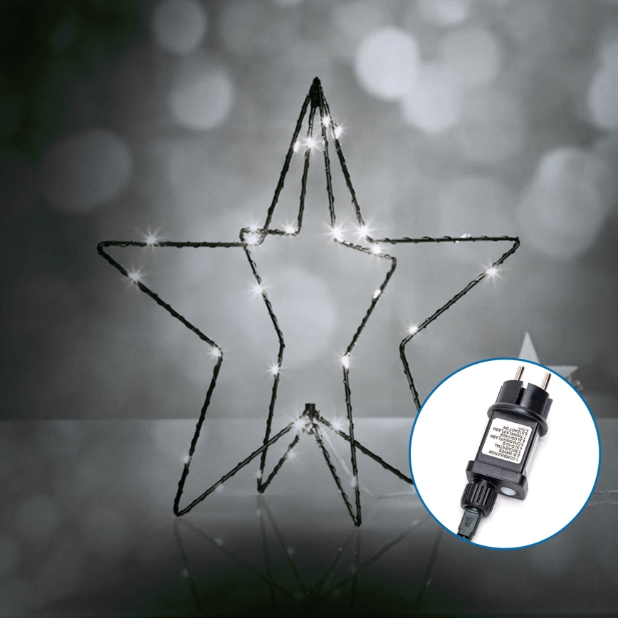 Aigostar - Decoração exterior de Natal LED 3,6W/230V estrela 30cm IP44 branco frio
