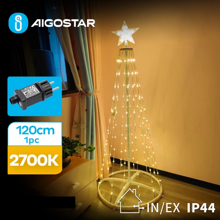 Aigostar - Decoração exterior de Natal LED LED/3,6W/31/230V 2700K 120 cm IP44