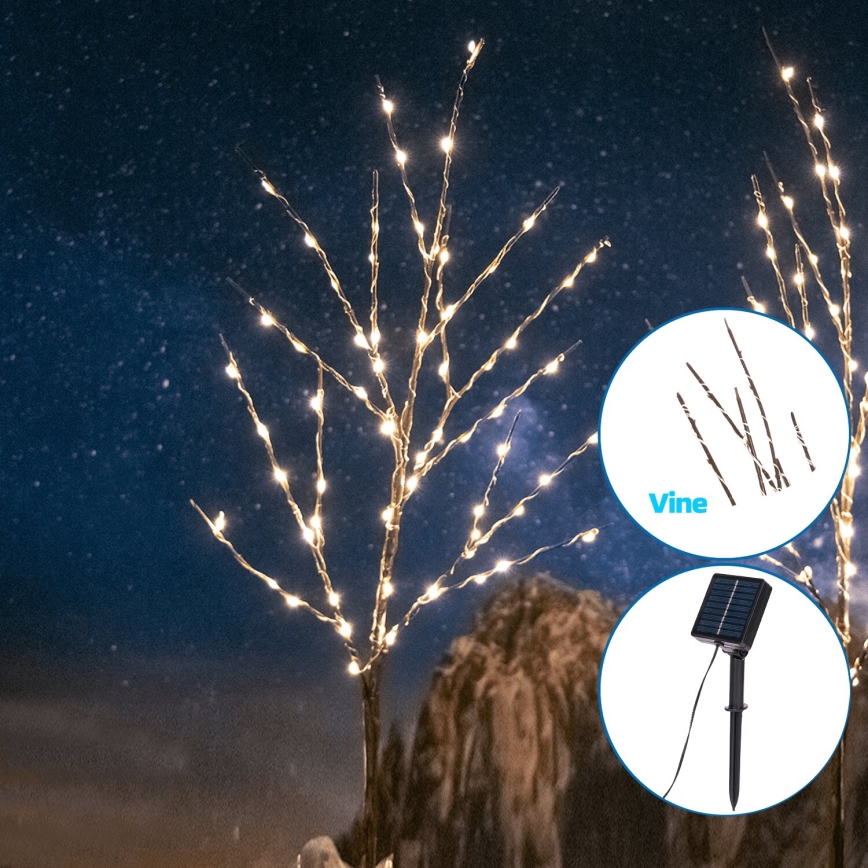 Aigostar - Decoração solar LED 140xLED/3m IP65 branco quente videira
