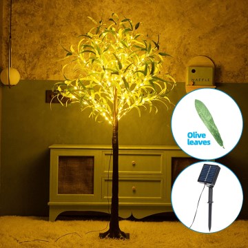 Aigostar - Decoração solar LED 150xLED/3,2m IP65 branco quente azeitona