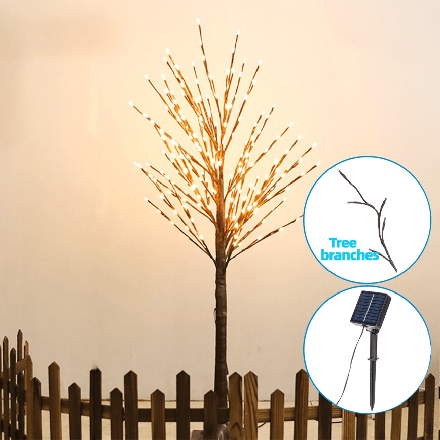 Aigostar - Decoração solar LED 24xLED/2,6m IP65 branco quente videira