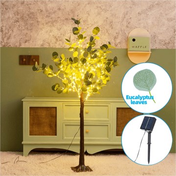 Aigostar - Decoração solar LED 285xLED/3,8m IP65 branco quente eucalipto