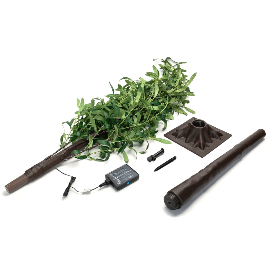 Aigostar - Decoração Solar LED 285xLED/3,8m IP65 1200 mAh branco quente olive