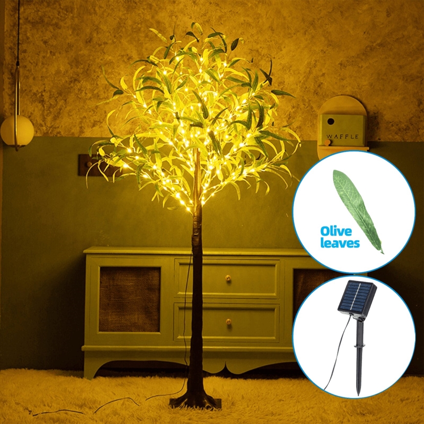 Aigostar - Decoração solar LED 30xLED/2,6m IP65 branco quente azeitona