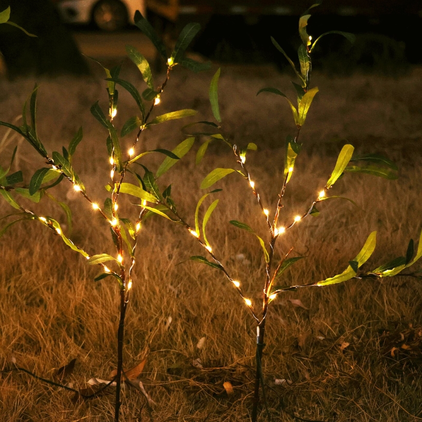 Aigostar - Decoração solar LED 60xLED/3,5m IP65 branco quente azeitona