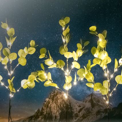 Aigostar - Decoração solar LED 60xLED/3,5m IP65 branco quente eucalipto