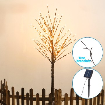 Aigostar - Decoração solar LED 64xLED/3,2m IP65 branco quente videira