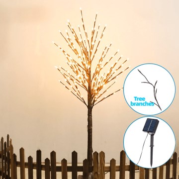 Aigostar -Decoração solar LED 96xLED/3,5m IP65 branco quente videira