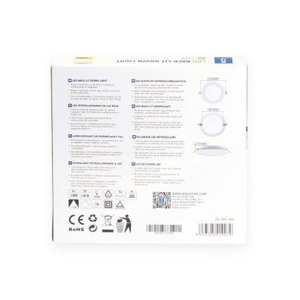 Aigostar - Foco de encastrar LED LED/18W/230V 3000K diâmetro 27,5 cm branco