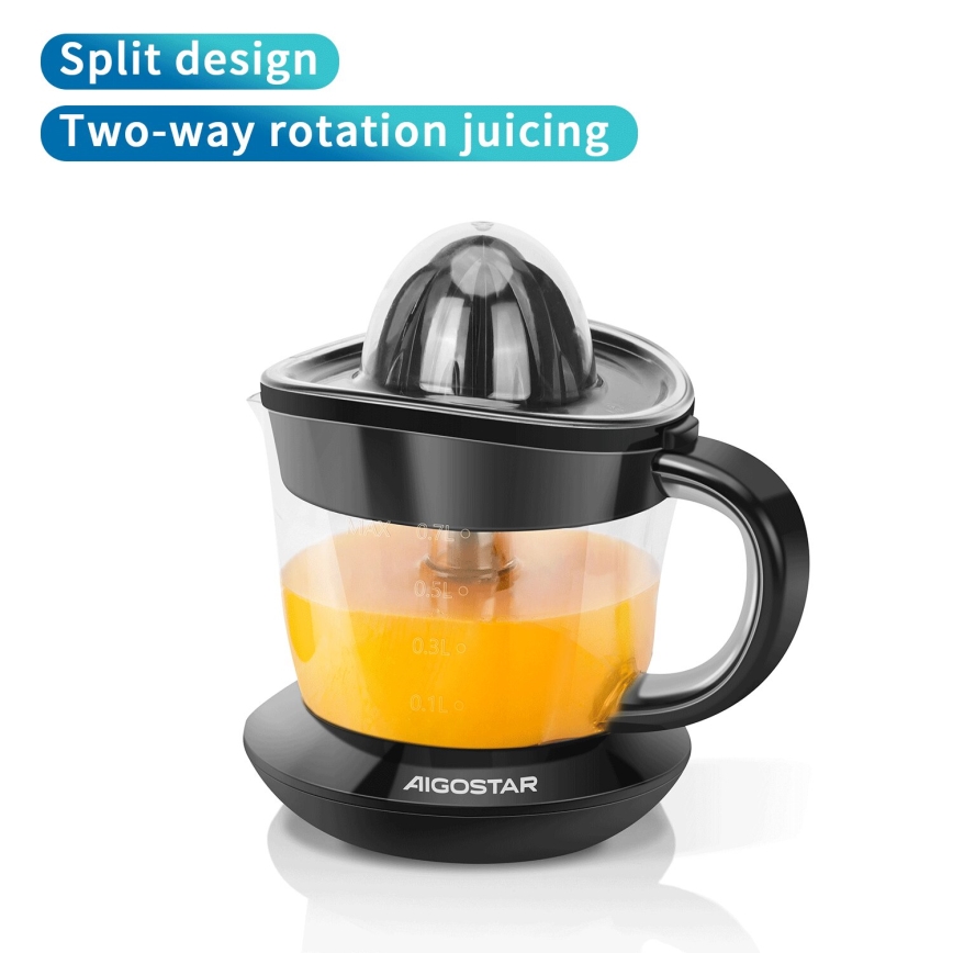 Aigostar - Espremedor de citrinos elétrico 1l 40W/230V preto