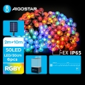 Aigostar - Fio decorativo solar LED 50xLED/8 funções 12m IP65 multicolor 800 mAh