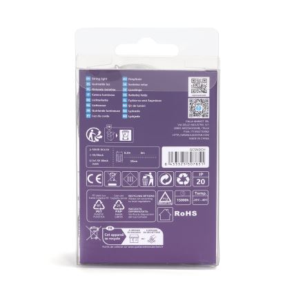 Aigostar - Fio de luzes LED de Natal 50xLED/3xAA 5,3m branco frio