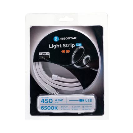 Aigostar - Fita LED 1m LED/4,9W/5V 6500K IP65