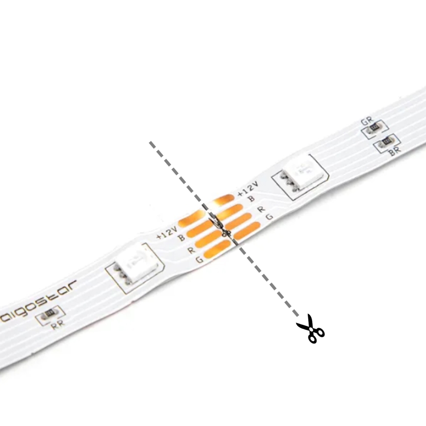 Aigostar - Fita LED 2m LED/4,9W/5V 6500K IP65 preto