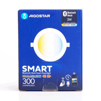 Aigostar - Foco de encastrar LED com regulação MESH/3W/230V 2700-6500K branco