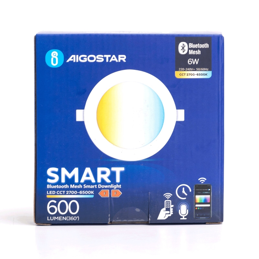 Aigostar - LED Exterior regulação foco de encastrar MESH LED/6W/230V 2700-6500K IP44 branco