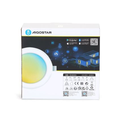 Aigostar - Foco de encastrar LED com regulação LED/9W/230V d. 14,5 cm Wi-Fi