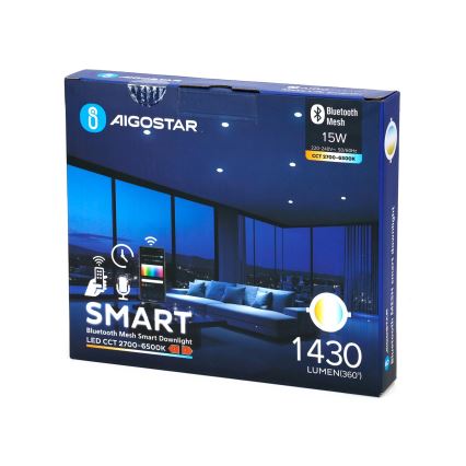 Aigostar - Foco de encastrar LED com regulação MESH LED/15W/230V 2700-6500K diâmetro 17 cm