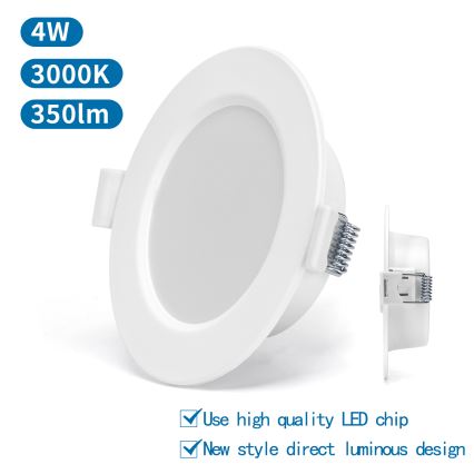 Aigostar - Foco de encastrar LED LED/4W/230V 3000K diâmetro 9,8 cm branco