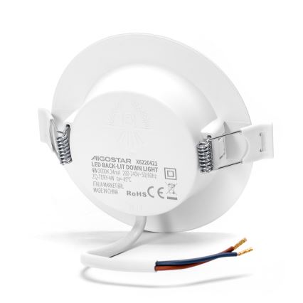 Aigostar - Foco de encastrar LED LED/4W/230V 3000K diâmetro 9,8 cm branco