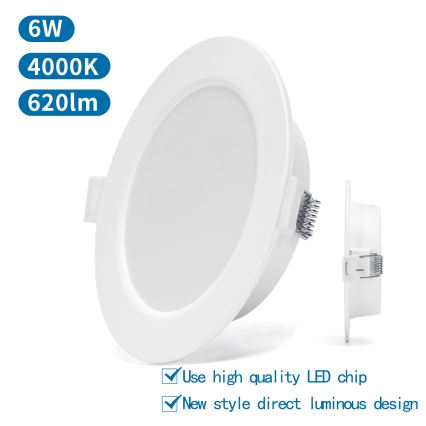 Aigostar - Foco de encastrar LED LED/6W/230V 4000K diâmetro 11,8 cm branco
