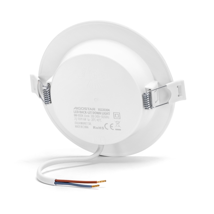 Aigostar - Foco de encastrar LED LED/6W/230V 4000K diâmetro 11,8 cm branco
