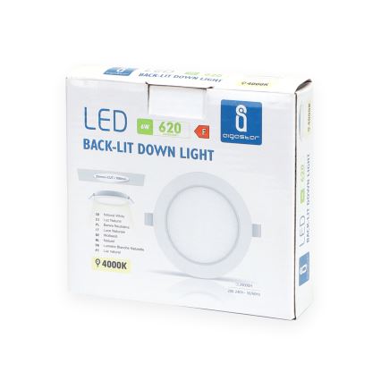Aigostar - Foco de encastrar LED LED/6W/230V 4000K diâmetro 11,8 cm branco