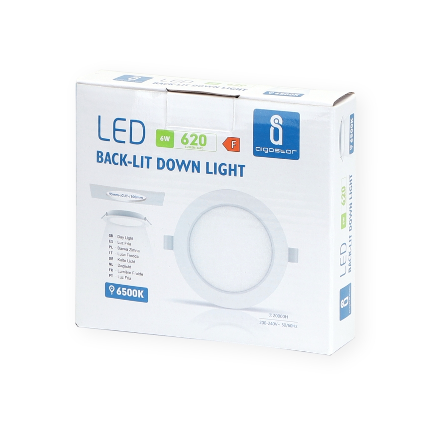Aigostar - Foco de encastrar LED LED/6W/230V 6500K diâmetro 11,8 cm branco