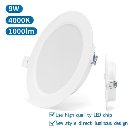Aigostar - Foco de encastrar LED LED/9W/230V 4000K diâmetro 14,5 cm branco
