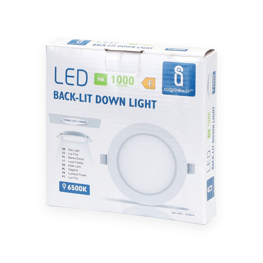 Aigostar - Foco de encastrar LED LED/9W/230V 6500K diâmetro 14,5 cm branco