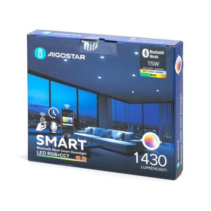 Aigostar - Foco de encastrar LED RGBW com regulação MESH LED/15W/230V 2700-6500K diâmetro 17 cm