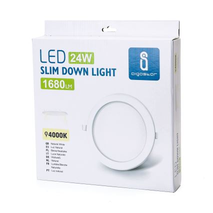 Aigostar - Foco de encastrar LED ULTRATHIN LED/24W/230V 4000K branco