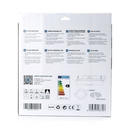 Aigostar - Foco de encastrar LED ULTRATHIN LED/24W/230V 4000K branco