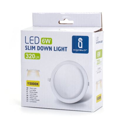 Aigostar - Foco de encastrar LED ULTRATHIN LED/6W/230V 3000K branco