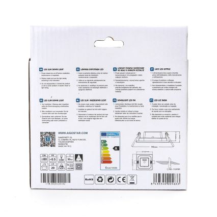 Aigostar - Foco de encastrar LED ULTRATHIN LED/6W/230V 6000K branco