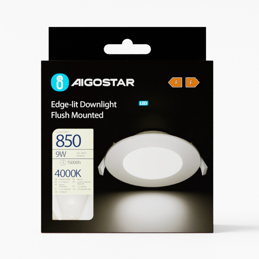 Aigostar - Foco de encastrar LED ULTRATHIN LED/9W/230V 4000K branco