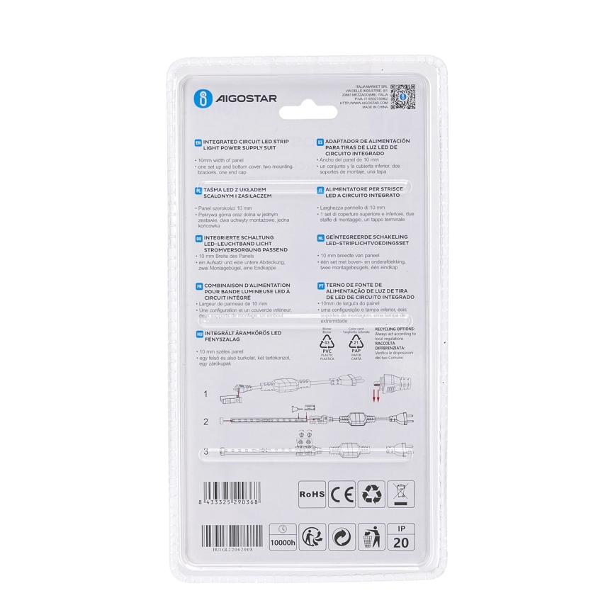 Aigostar - Fonte de alimentação para fitas LED 10 mm, 600W/230V, branca