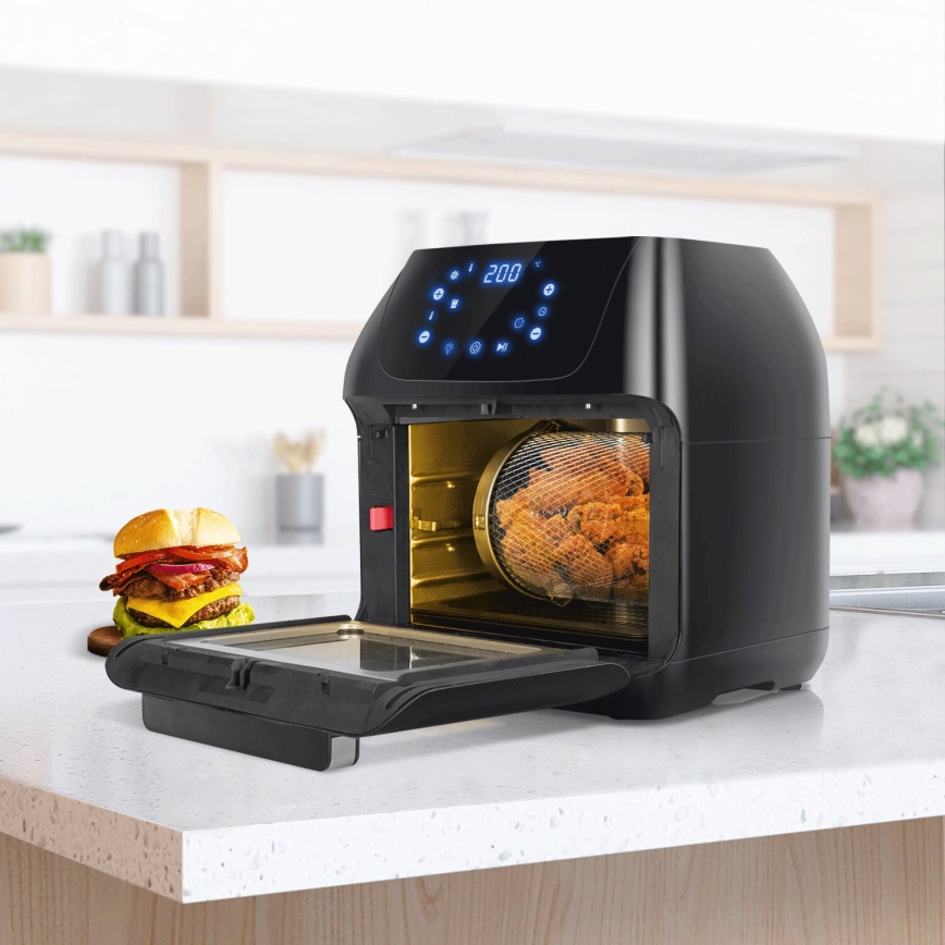 Aigostar - Forno de ar quente 1400W/230V 12l preto
