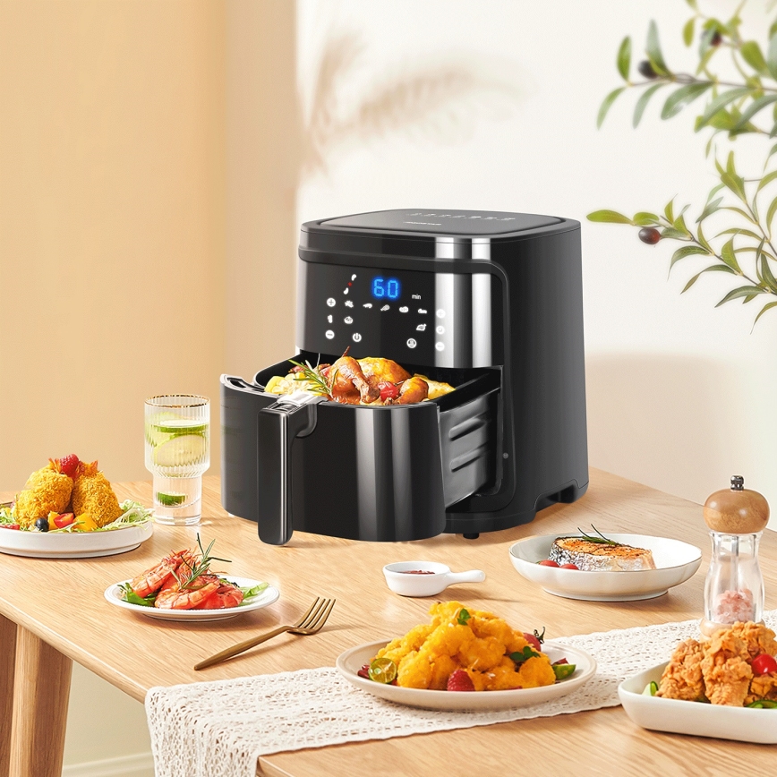 Aigostar - Fritadeira inteligente de ar quente 7l 1900W/230V/60min Wi-Fi